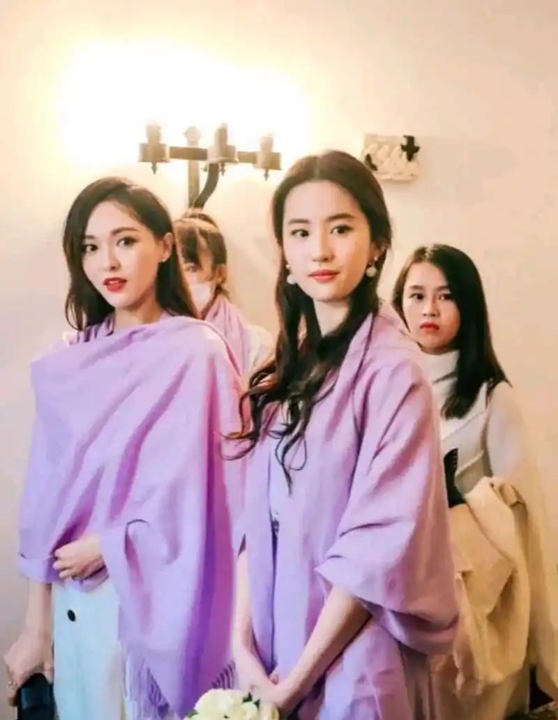 刘亦菲唐嫣同框照,两种风格的美.