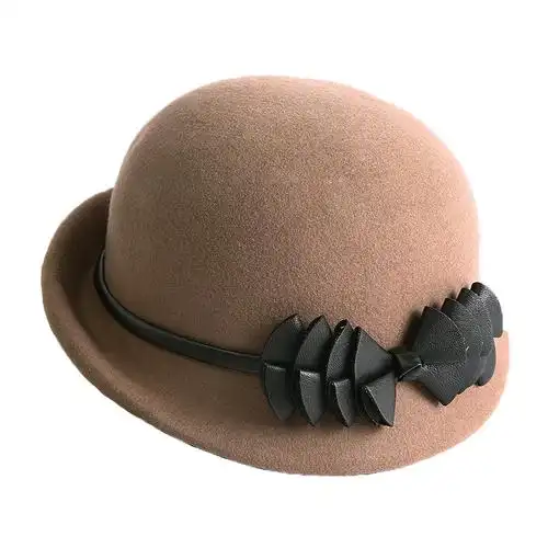 布塔修饰脸型帽子女冬天羊毛小礼帽 女士蓓蕾帽优雅百搭毡帽