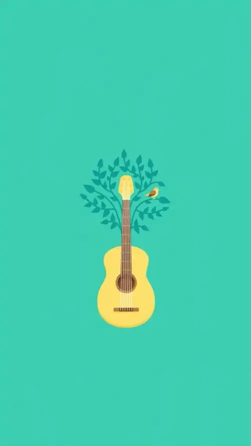 壁纸插图锁屏主题吉他绿背景