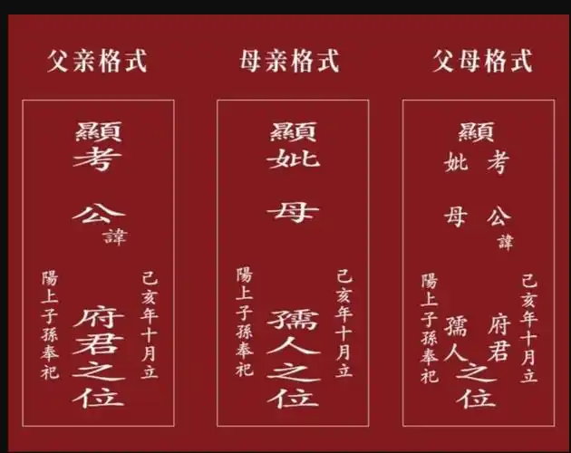 生庚死忌则可以写在两边,也可以写在背面,生庚死忌必须以农历日期书写
