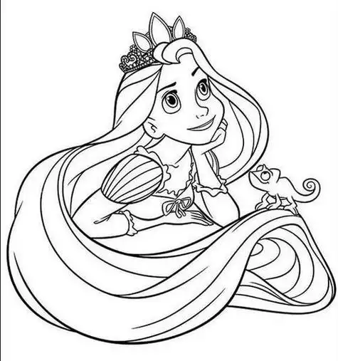 长发公主卡通人物简笔画 - 5068儿童网