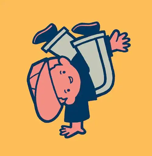 一个男孩在一个垃圾桶旁边跳霹雳舞