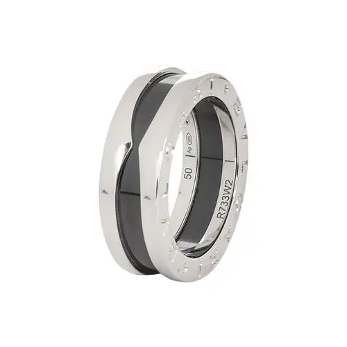 宝格丽戒指_bvlgari/宝格丽慈善款戒指925银镶嵌黑色陶瓷旗舰店正品