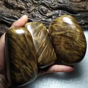 手工川料金丝楠手把件阴沉木 小叶桢楠原木乌木满水波收藏级 孤品