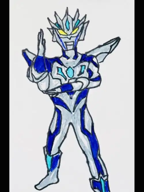 诺亚奥特曼 #绘画过程#神兽在家#哄娃#简笔画教程#亲子绘画时光#蜡笔