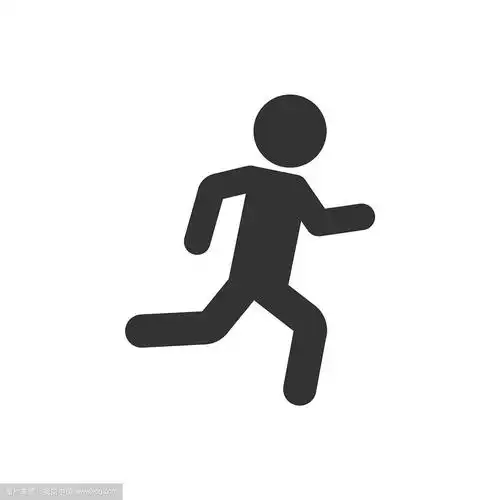 跑步的人标志图标在平坦的风格跑