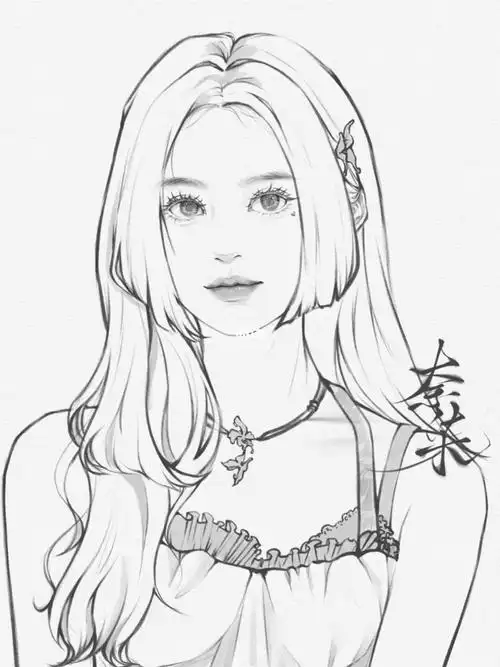 赵丽颖头像线稿