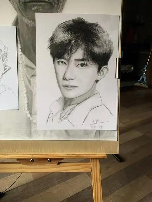 素描千玺过程图