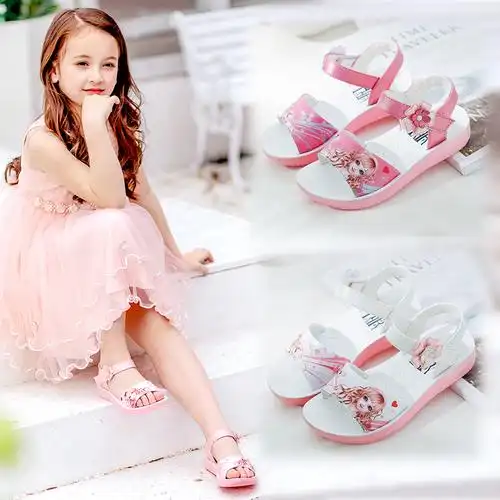 女童凉鞋2018新款潮小女孩公主鞋露趾小学生韩版中大童夏季儿童鞋