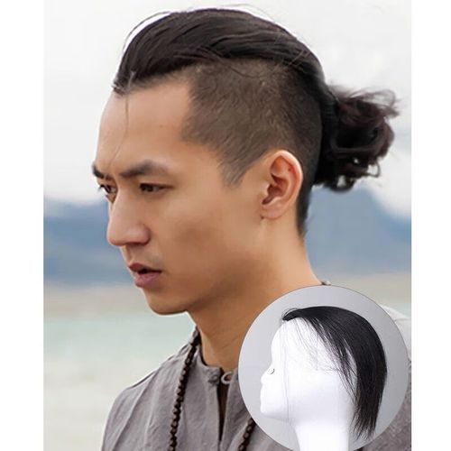hkcqcq武士头假发男生丸子头男士假发饰品假发发包发髻逼真小辫子