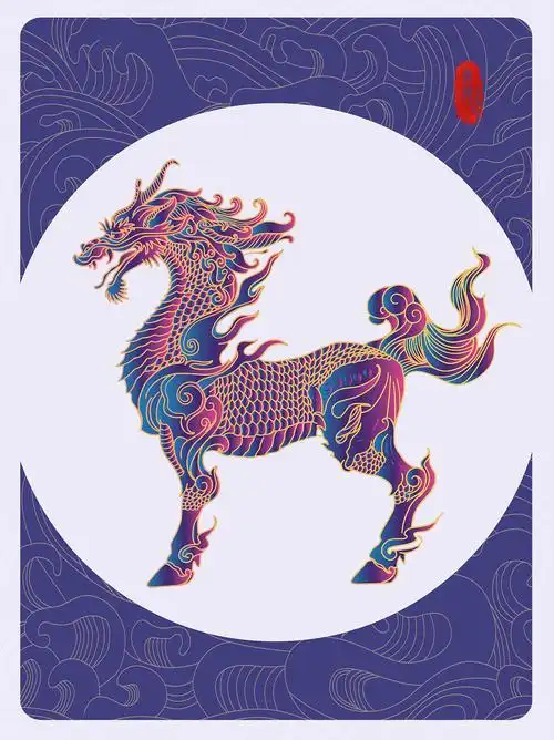 国风祥瑞神兽麒麟