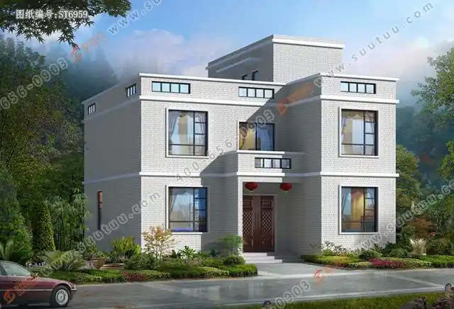 「墅图网」现代简约两层别墅自建房,传统与现代相结合盖出好房子
