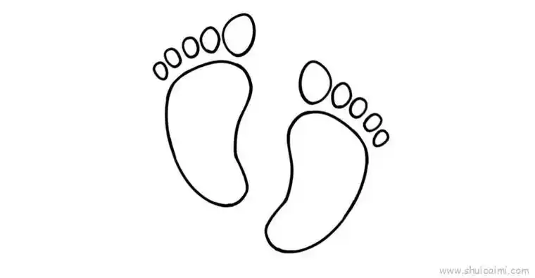 脚印儿童画怎么画 脚印简笔画简单