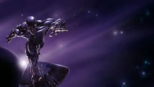 银色冲浪者的超级英雄-3d 创意设计桌面壁纸