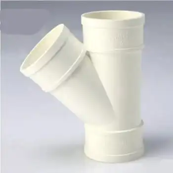 pvc斜三通排雨水管45度等径异径三通下水管配件507511050mmx50mm