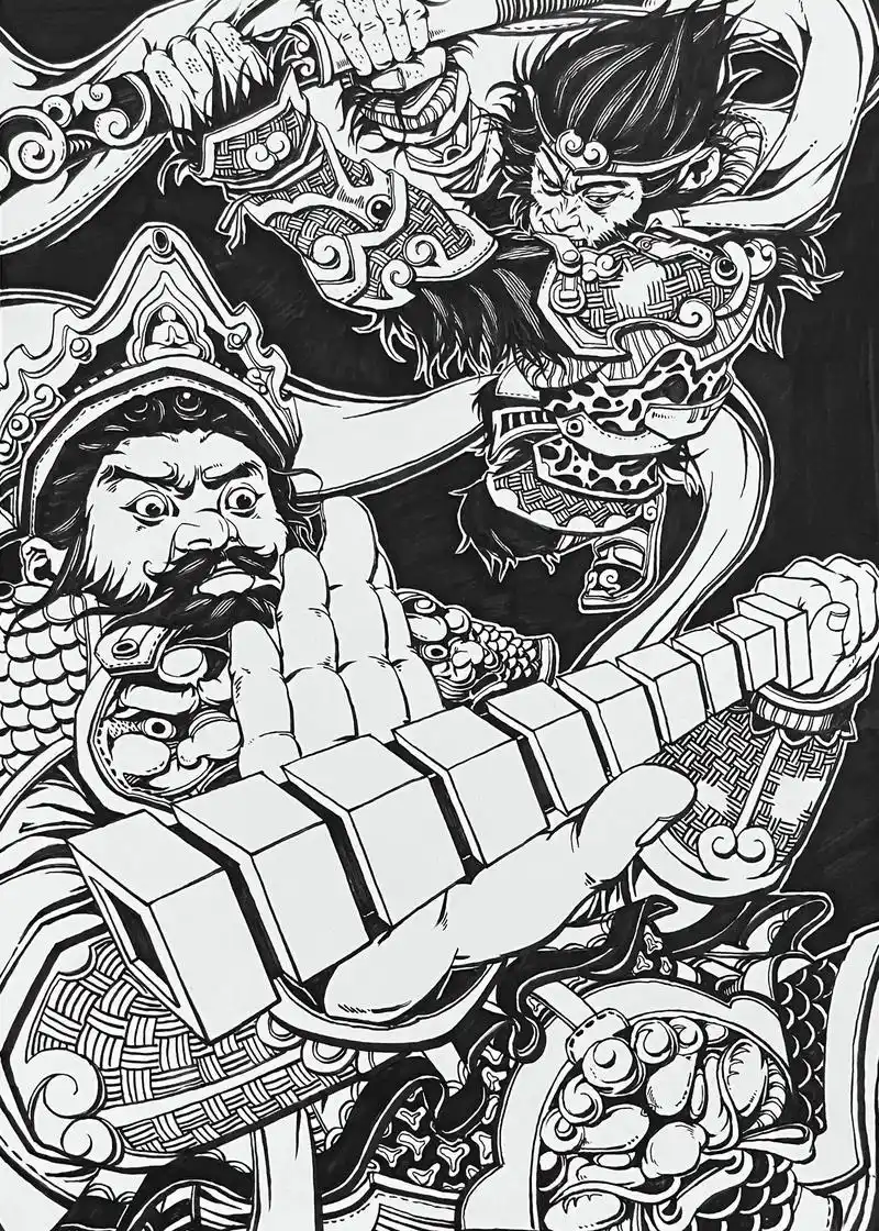 《大闹天宫》课改线描,版画,剪纸三个风格.注意区分版画和剪纸 - 抖音