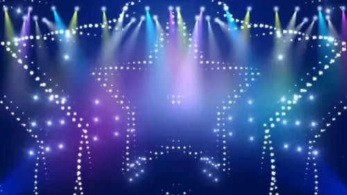 蓝色五角星动感演出舞台背景炫彩动感舞台灯