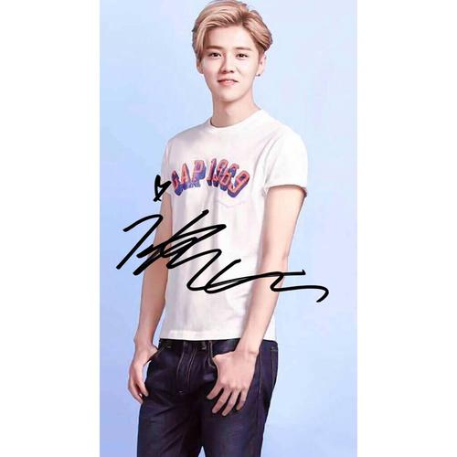 6寸鹿晗亲笔签名照片新款热门宣传照签名照101号