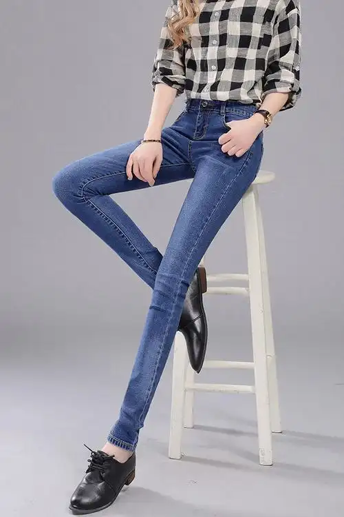 牛仔裤女小脚弹力春秋装新款高腰韩版显瘦紧身铅笔长裤子百搭新款