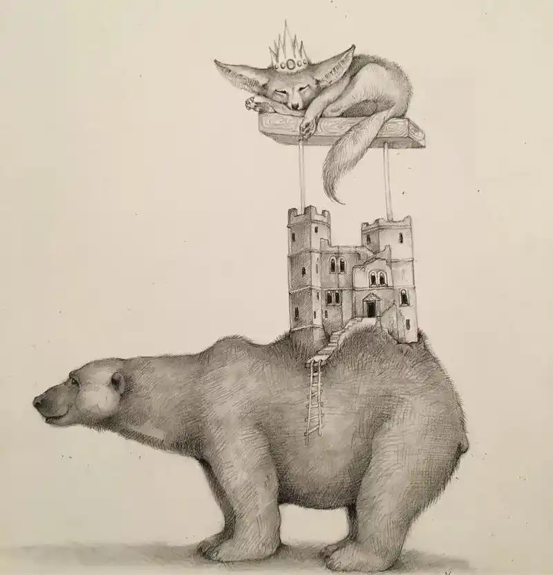 风趣的超现实铅笔画