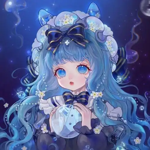 紫蓝色系动漫头像女生(蓝色紫色系动漫女生头像)(18)