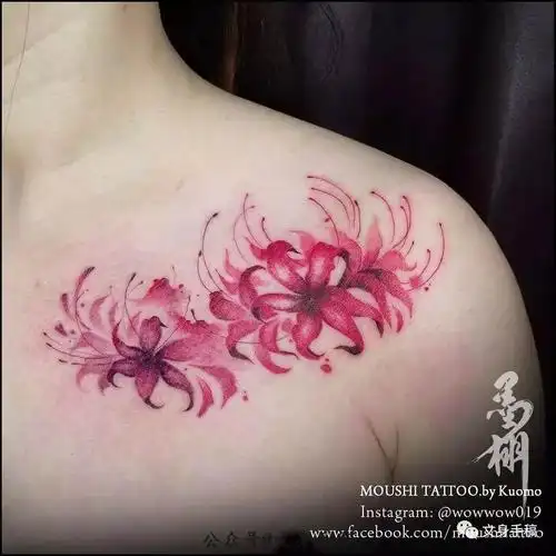 彼岸花纹身手稿,电话微信15755722152