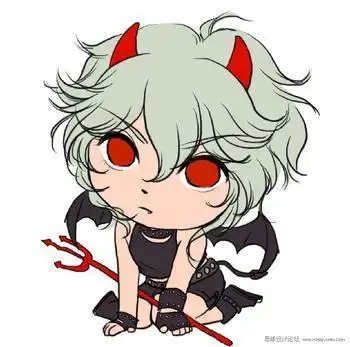简笔画小恶魔头像女生