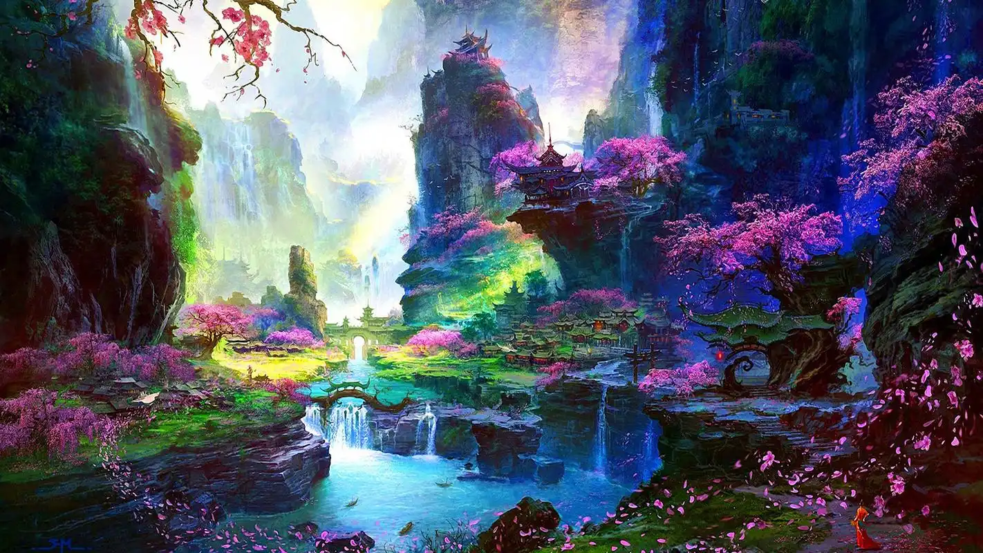 唯美二次元动漫插画桌面壁纸高清大图预览1920x1080_卡通动漫下载_美