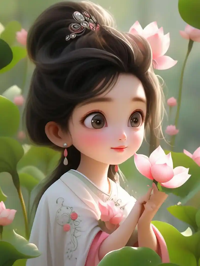 佛系女孩头像|汉服古风少女|荷花绝美壁纸 夏日炎炎,好运连连