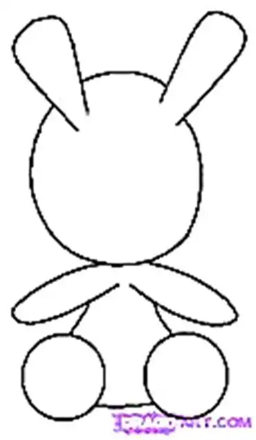 对称轴小兔子型壮简笔画画