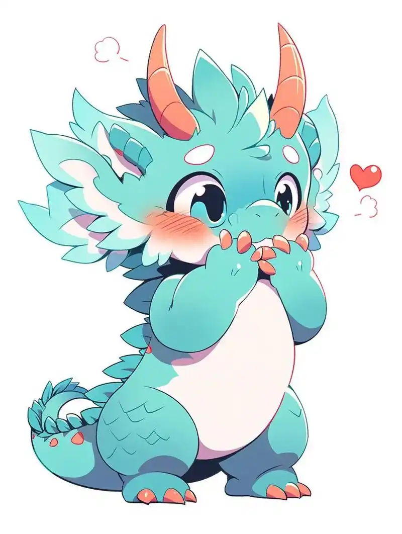 可爱小龙/龙年ip形象/卡通可爱小龙插画 魔法关键词: kawaii dragon