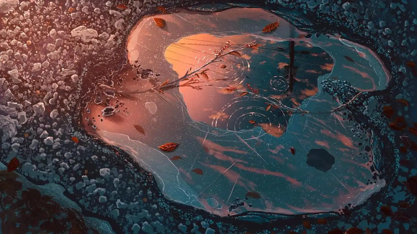 看看画师(ツチヤ)笔下唯美的风景#图文伙伴计划 #治愈系图片 - 抖音