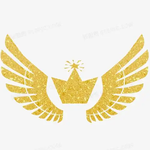 金色皇冠展翅翅膀元素