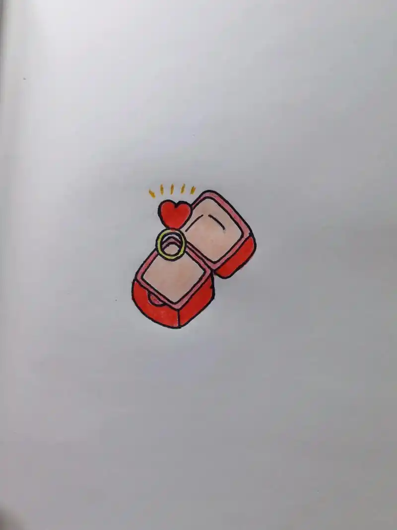 戒指95简笔画.送你的七夕礼物97!#简笔画 #画画 #一起 - 抖音