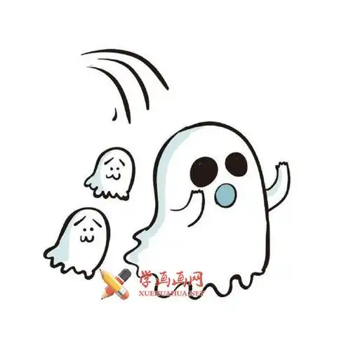 万圣节幽灵的简笔画素材大全