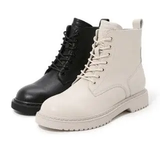 商品belle/百丽 牛皮革女马丁靴皮靴短靴u4z1ddd9 米白色 37