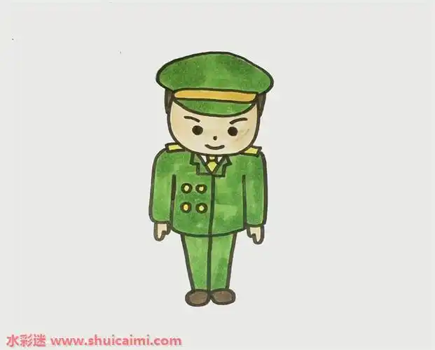 军人怎么画军人简笔画简单易画彩色