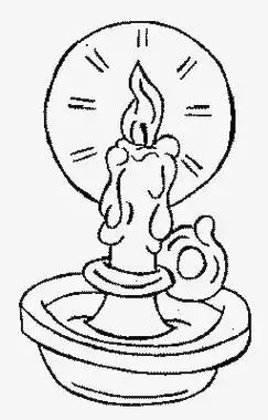 手中拿着蜡烛的小女孩简笔画