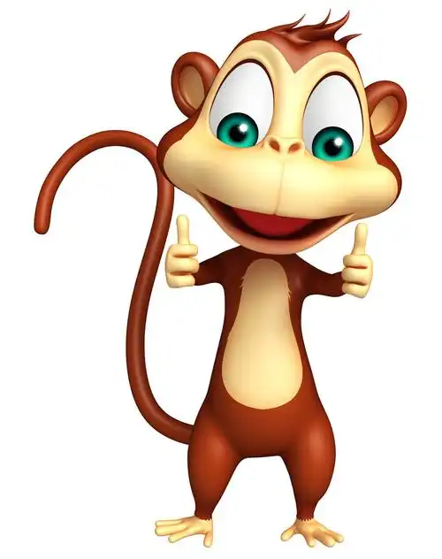 可爱,猴子,卡通,插画