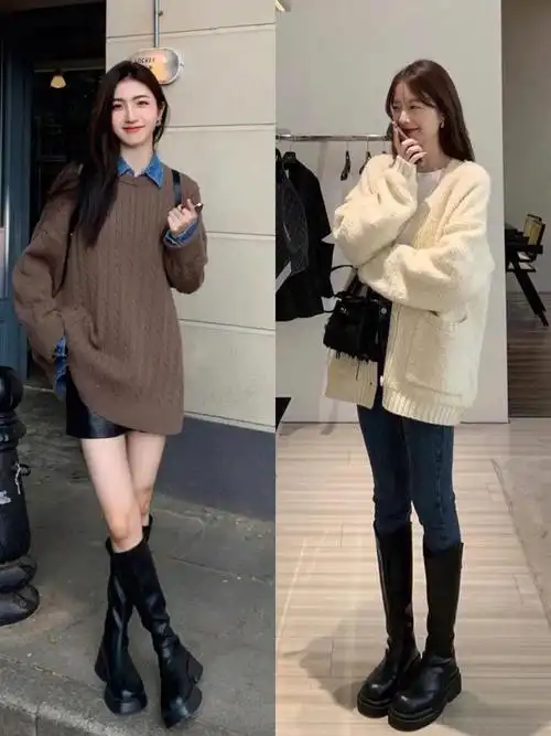 秋冬怎么穿长筒靴三种搭配方式方法利落又显女人味