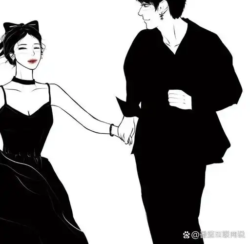 黑白简约高冷情侣头像