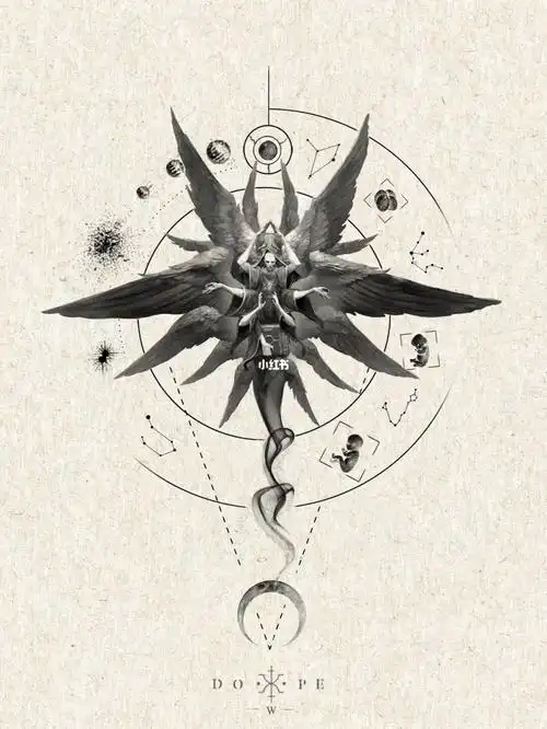 炫酷单针融合风新认领稿小众个性纹身