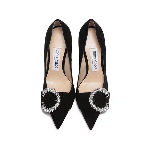 周仰杰jimmychoo女士绒面革尖头浅口高跟鞋皮鞋melva90ucb231