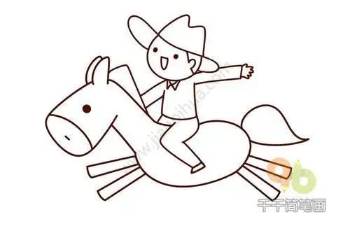 关于骑马的简笔画教程