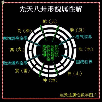 的阴阳太极图 上一节,我们讲到了临界效应,可以把三焦纽结划分为八卦