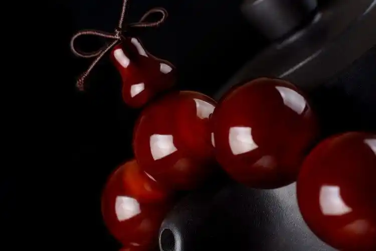 天然西藏牛角手串佛珠手链男女藏式带血丝文玩车载佛珠20mm12颗珠子