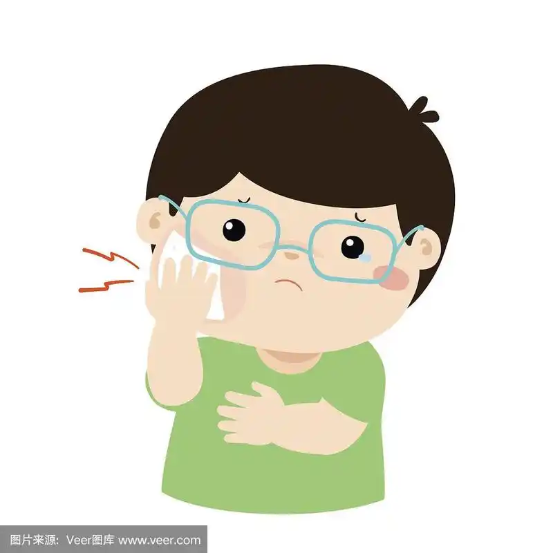 小男孩牙疼卡通向量.