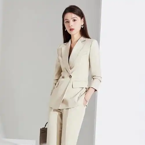 西装职业套装正装女三件套2023春秋新款气质工服小西服女西装时尚
