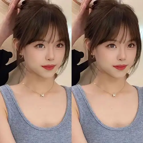 适合圆脸方脸的一款刘海法式刘海