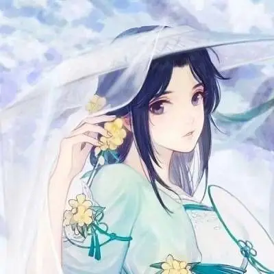 超仙气女生动漫头像 拿扇子红衣古装仙气美女头像